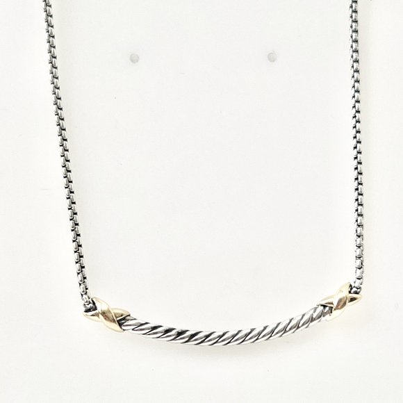 David Yurman Jewelry David Yurman Double X Station Sterling Silver 6 Necklace With 18k